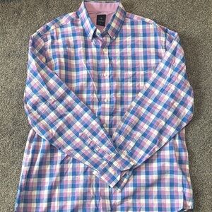 Tailorbyrd Blue and Pink Checkered Shirt
